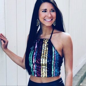 Sequin crop top